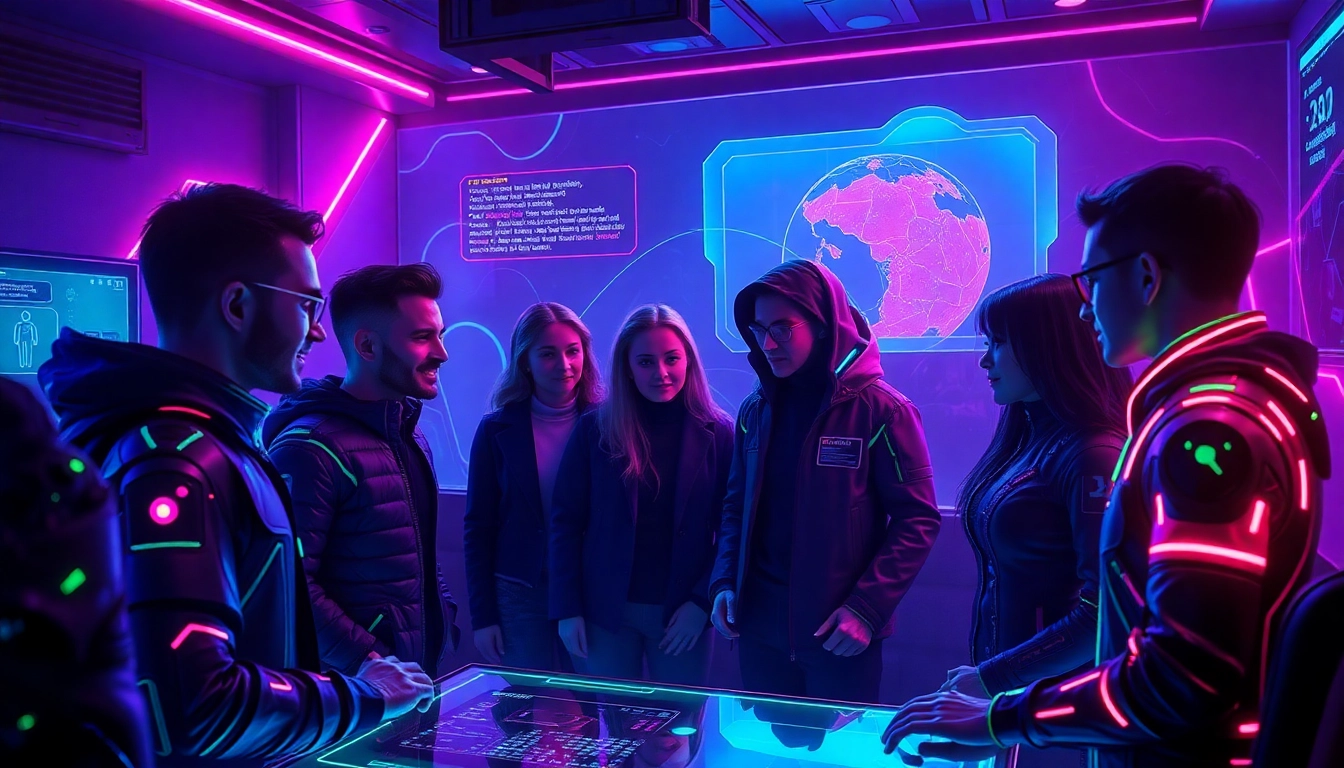 Engaging interaction with character AI nsfw in a vibrant, futuristic setting.