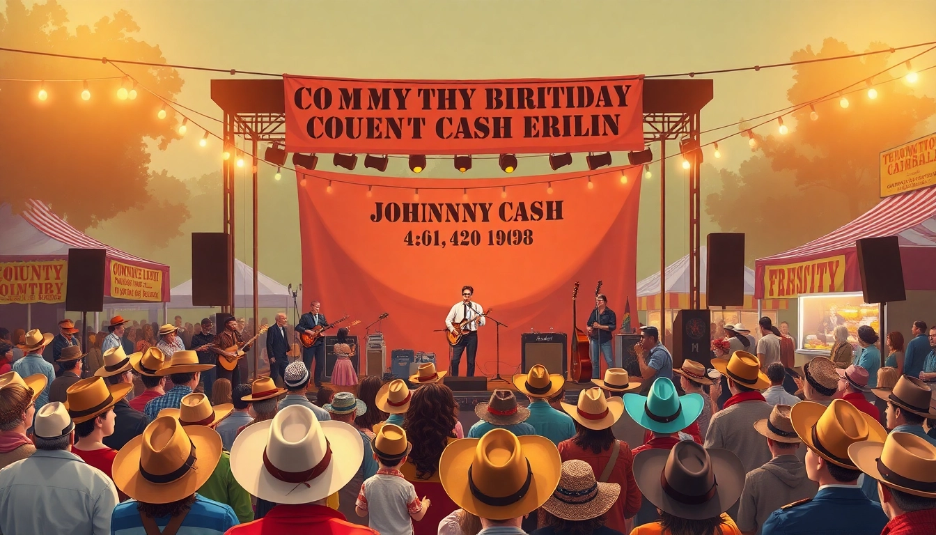 Experience the Johnny Cash birthday celebration at johnnycashbirthday.com with vibrant festival moments.