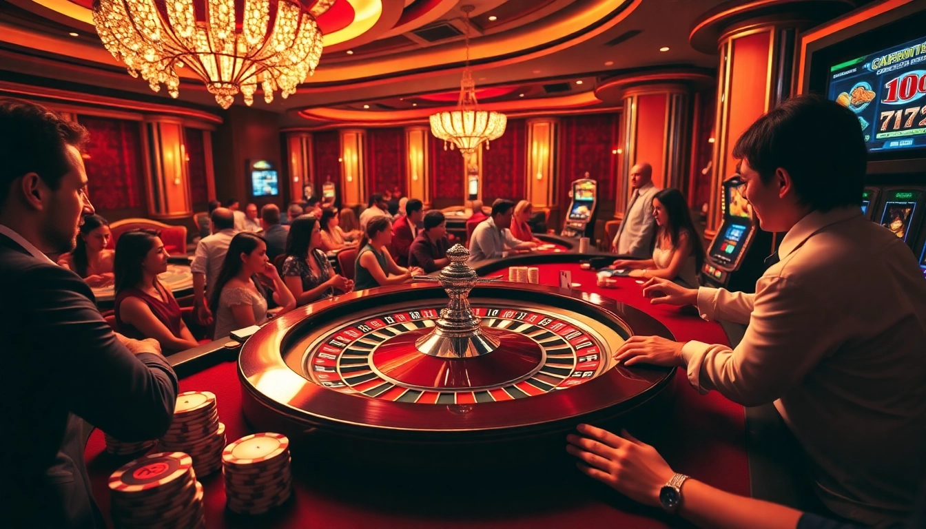 Players enjoying thrilling games at OXBET casino, capturing the excitement of roulette and poker.